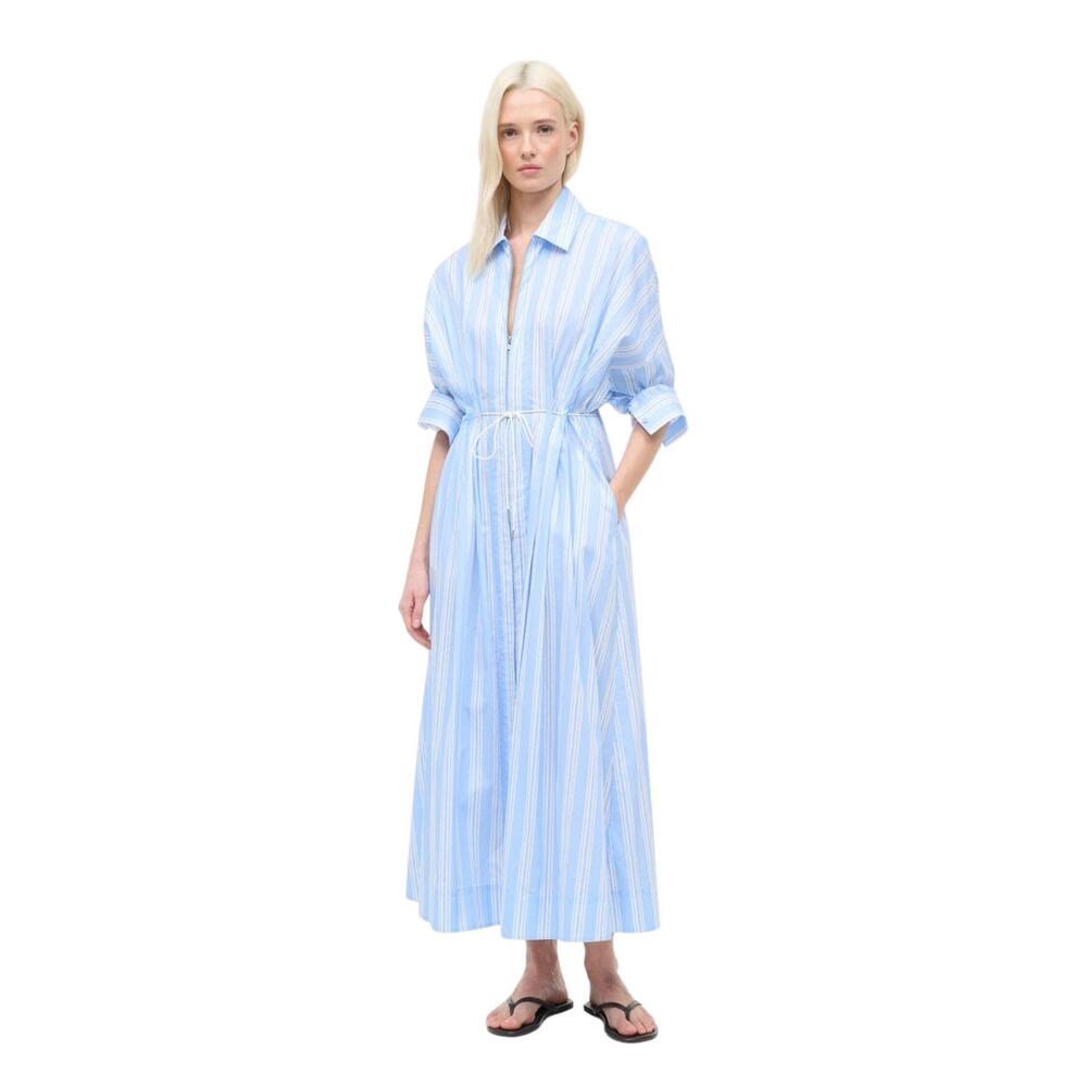 NEW STAUD chi midi dress in ventura stripe - Picture 3 of 4